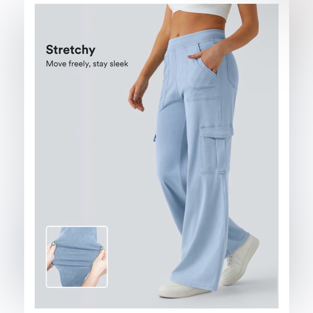 HALARA Light Blue Wide Leg Pants - Picture 2 of 4